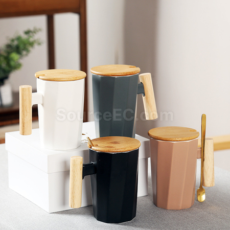 禮品訂造木柄陶瓷杯紀念品