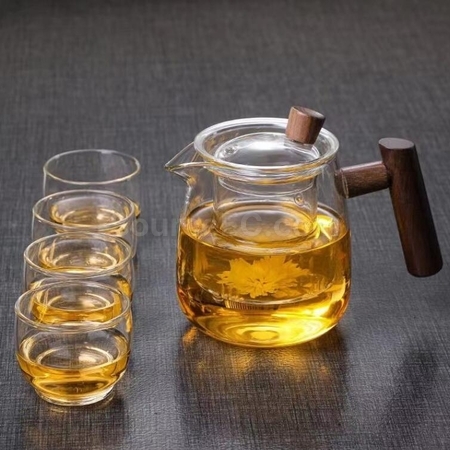 禮品訂造玻璃耐熱茶水分離茶具套裝紀念品