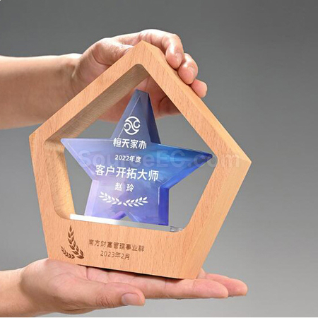 禮品訂造木質水晶座紀念品