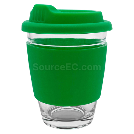 禮品訂造玻璃咖啡杯-矽膠帶紀念品