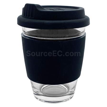 禮品訂造玻璃咖啡杯-矽膠帶紀念品