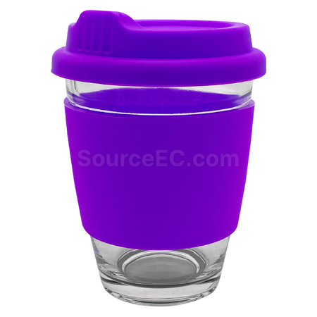 禮品訂造玻璃咖啡杯-矽膠帶紀念品