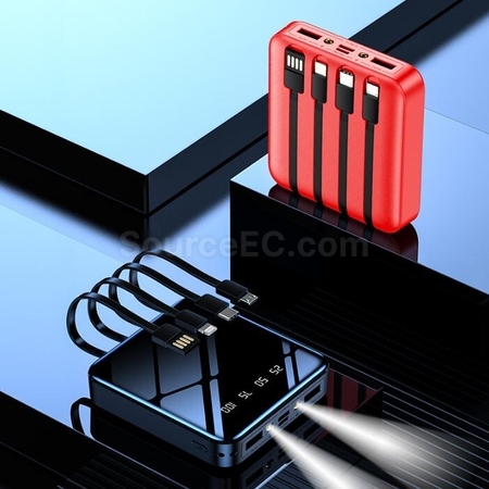 禮品訂造鏡面帶線移動電源紀念品