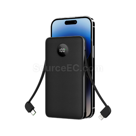 禮品訂造自帶充電線移動電源紀念品