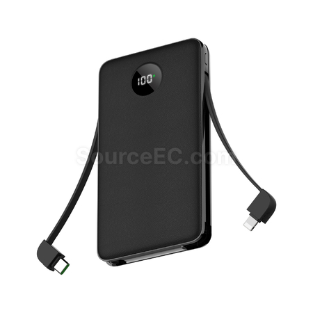 禮品訂造自帶充電線移動電源紀念品