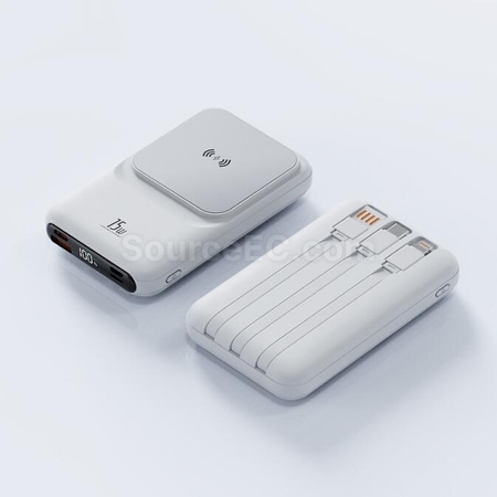 禮品訂造快充自帶線無線充電移動電源紀念品