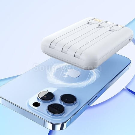 禮品訂造快充自帶線無線充電移動電源紀念品