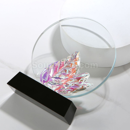禮品訂造炫彩變色水晶獎座紀念品