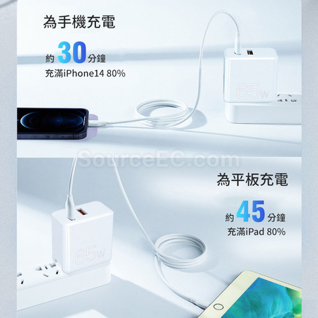 禮品訂造氮化鎵GaNUSB口便攜插蘇紀念品