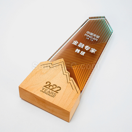 禮品訂造木水晶獎座紀念品