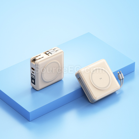 禮品訂造自帶線無線充移動電源紀念品