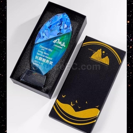 禮品訂造炫彩變色水晶獎座紀念品
