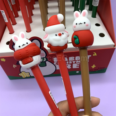 禮品訂造可愛聖誕按壓中性筆紀念品