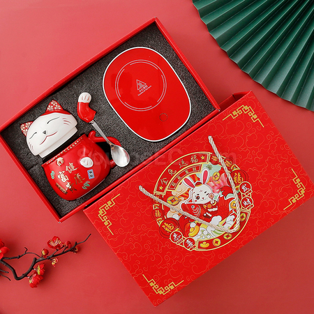 禮品訂造招財貓陶瓷杯紀念品