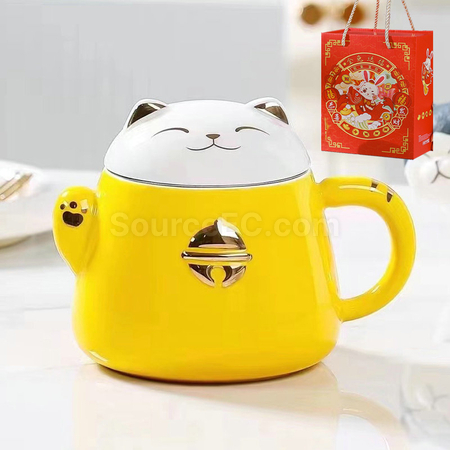 禮品訂造招財貓陶瓷杯紀念品