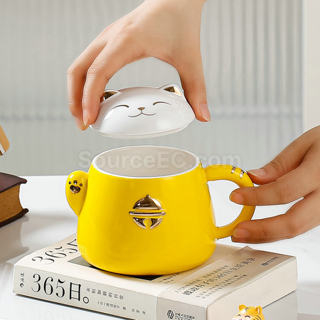 禮品訂造招財貓陶瓷杯紀念品