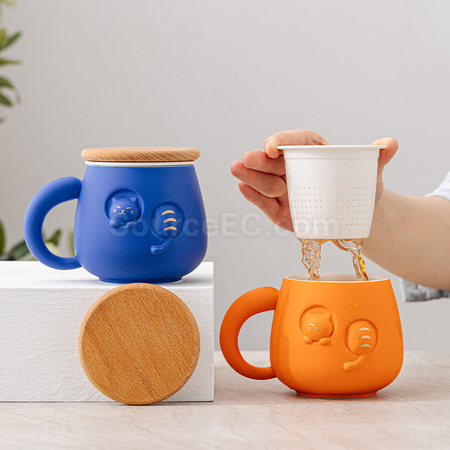 禮品訂造招財貓陶瓷杯紀念品