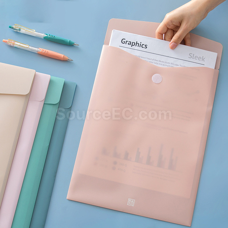 禮品訂造莫蘭迪色豎款A4文件袋紀念品