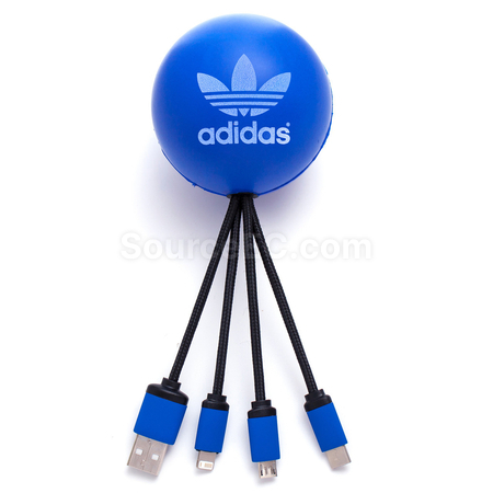 禮品訂造壓力球一拖三充電線紀念品