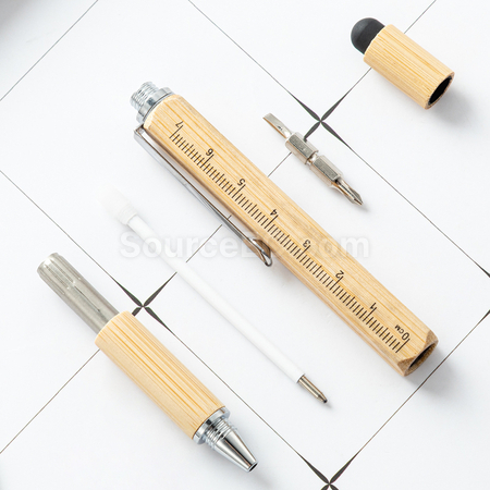 禮品訂造六合一竹子工具筆紀念品