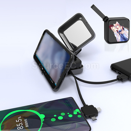 禮品訂造化妝鏡三合一伸縮數據線紀念品
