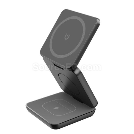 禮品訂造折疊式無線磁吸三合一充電器紀念品