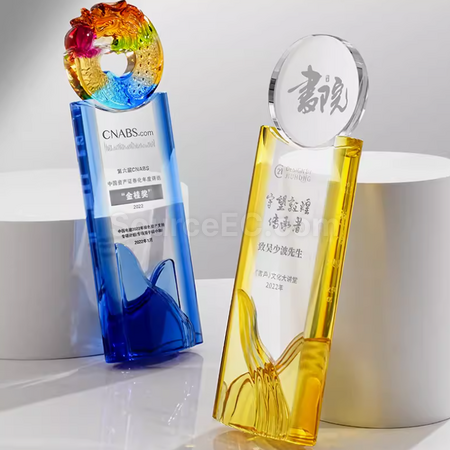 禮品訂造琉璃水晶獎座紀念品