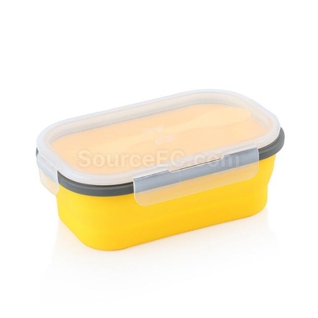 禮品訂造環保矽膠折疊飯盒(帶餐具)紀念品