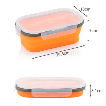 禮品訂造環保矽膠折疊飯盒(帶餐具)紀念品