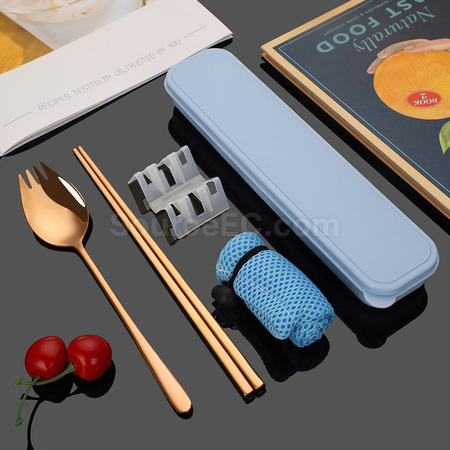 禮品訂造二合一勺叉筷子餐具紀念品