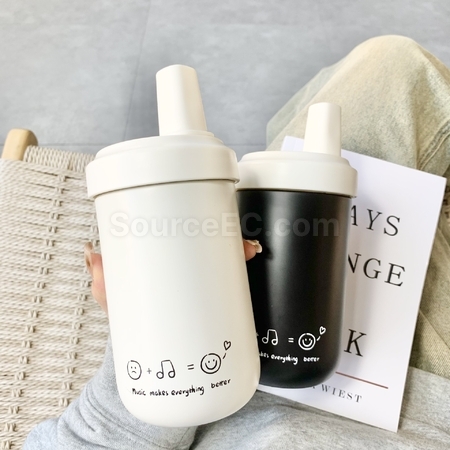 禮品訂造奶茶保溫杯帶木紋可愛小熊皮套紀念品