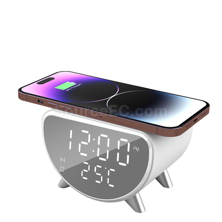 禮品訂造多功能無線充電溫度鬧鐘紀念品