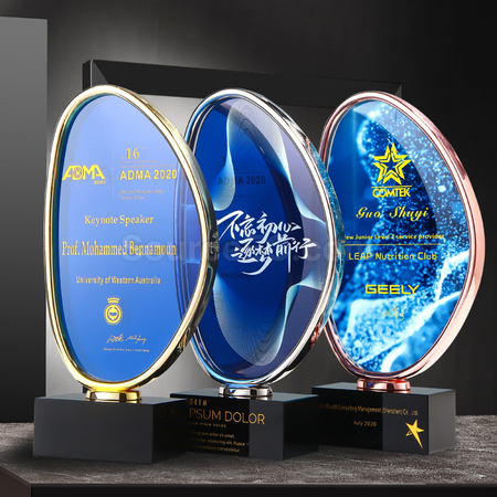 禮品訂造創意金屬水晶座紀念品