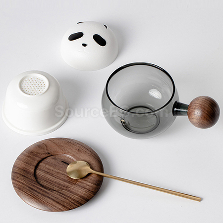 禮品訂造熊猫玻璃杯紀念品