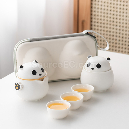 禮品訂造熊貓便攜旅行茶具紀念品