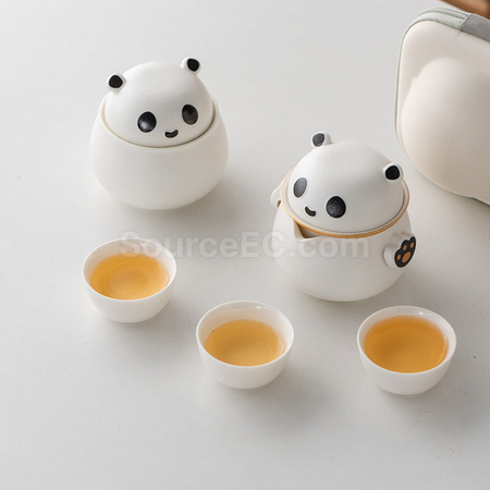 禮品訂造熊貓便攜旅行茶具紀念品
