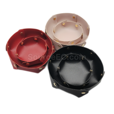 禮品訂造圓形PU皮革收納盒紀念品