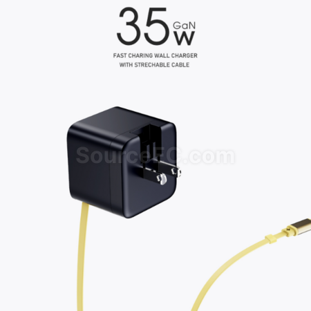 禮品訂造迷你充電頭自帶伸縮線type-c紀念品