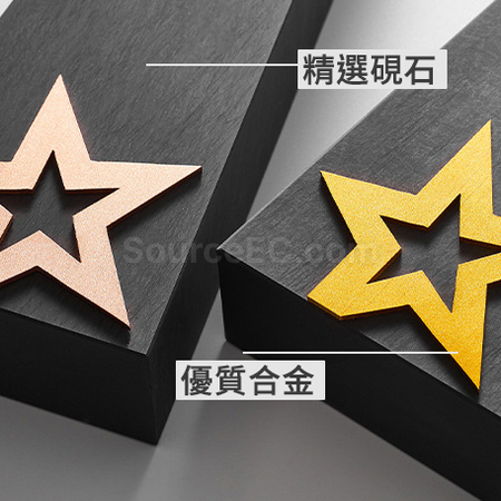 禮品訂造星星硯石金屬獎座紀念品