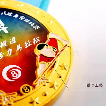 禮品訂造馬拉鬆比賽金屬水晶獎牌紀念品