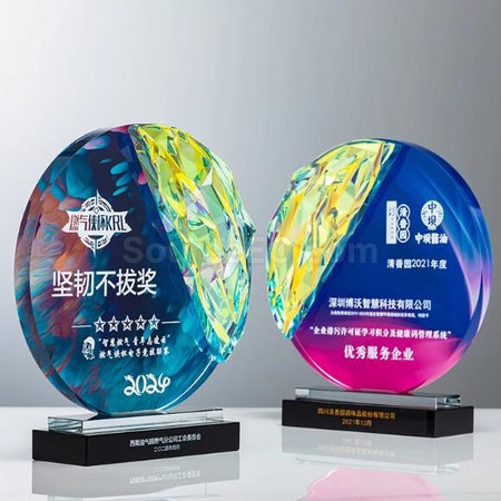 禮品訂造炫彩獎座紀念品