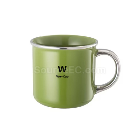 禮品訂造銀邊復古陶瓷杯紀念品