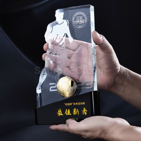 禮品訂造足球比賽冠軍獎座紀念品