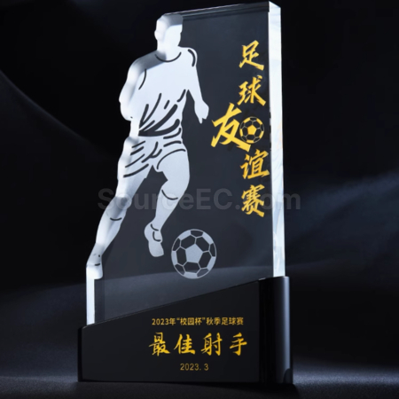 禮品訂造足球比賽冠軍獎座紀念品