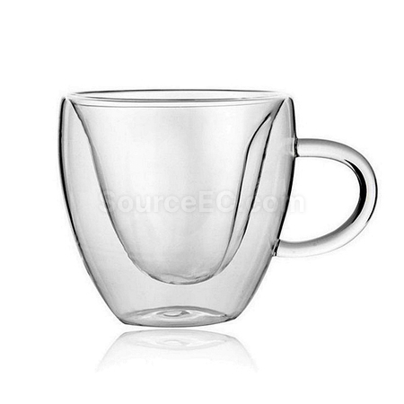禮品訂造心形雙層玻璃杯紀念品