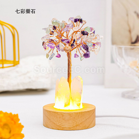 禮品訂造水晶發財樹小夜燈紀念品
