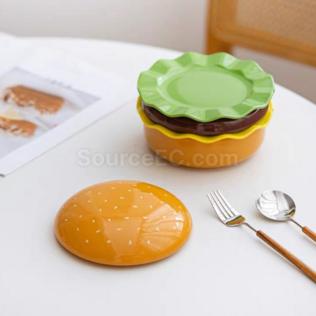 禮品訂造漢堡陶瓷餐具紀念品