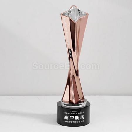 禮品訂造金屬扭曲柱獎盃紀念品