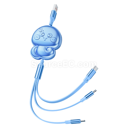 禮品訂造蛇年三合一伸縮快充充電線紀念品