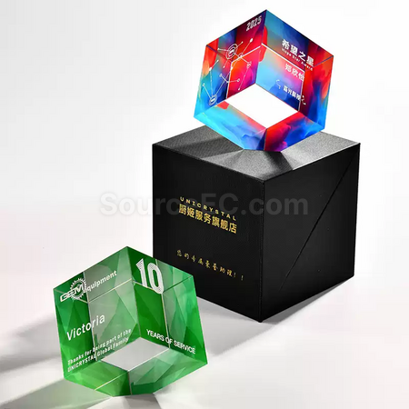 禮品訂造魔方水晶獎座紀念品
